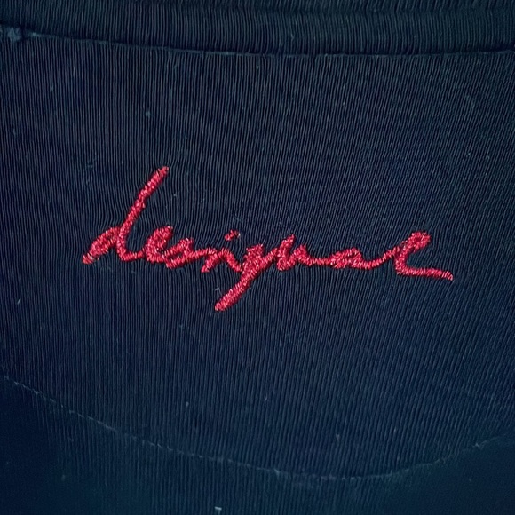 Desigual tunic. Size Large. Black with colourful flowers and embroidery. - Picture 6 of 7